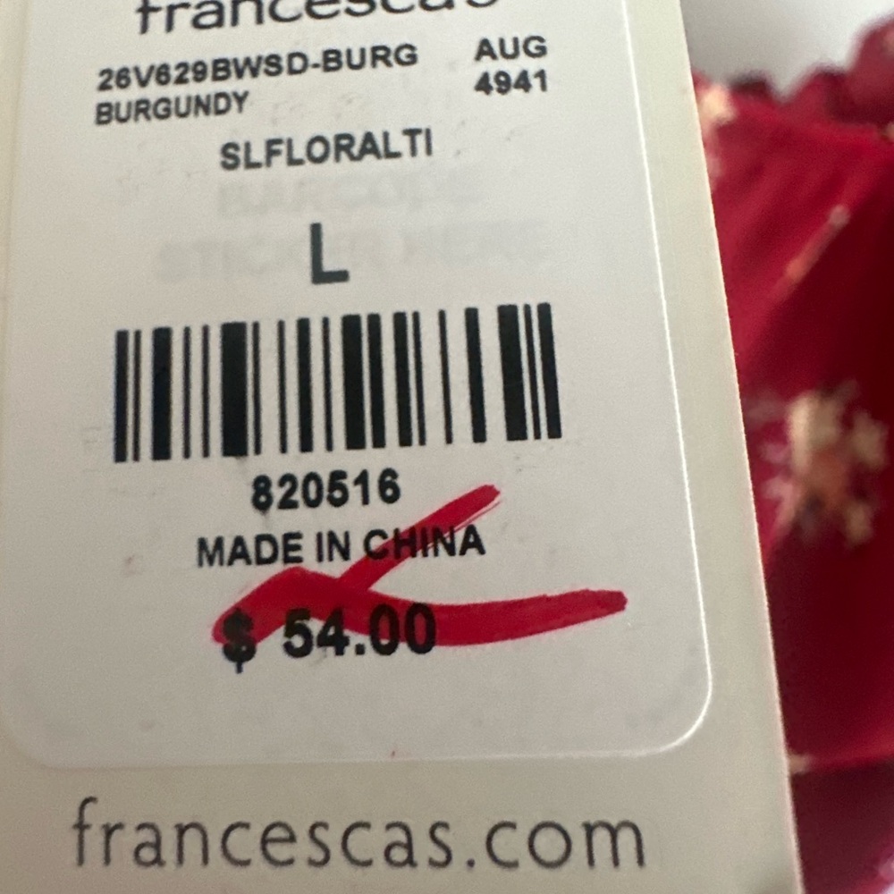Francesca’s Red Floral Dress - L - Picture 9 of 9